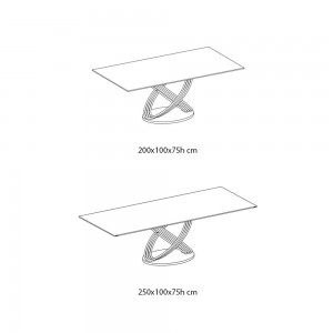 Mesa Fusión Rectangular Cerámica/Mármol de Bontempi. Mesas modernas de diseño italiano.