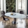 Mesa Giro Extensible base columna de Bontempi. Mesas modernas de diseño italiano.