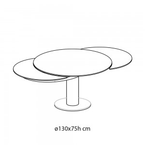 Mesa Giro Extensible base columna de Bontempi. Mesas modernas de diseño italiano.