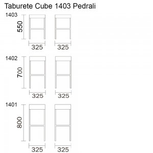 Taburete Cube Madera de Pedrali. Taburetes de diseño. Taburetes de salón.