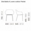 Sillón Babila XL Acero Putdoor de Pedrali. Sillones de exterior de diseño moderno.