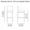 Taburete Cube XL con respaldo de Pedrali. Taburetes de diseño moderno.