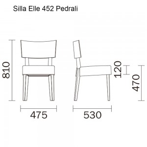 Silla Elle 452 de Pedrali. Sillas de diseño. Sillas tapizados para salón.