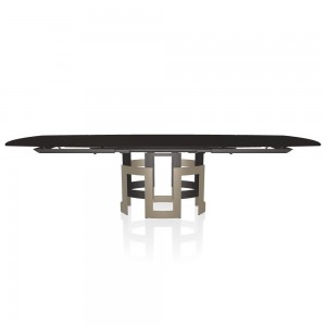 Mesa Imperial Redondeada Extensible de Bontempi. Muebles modernos italianos de madera.
