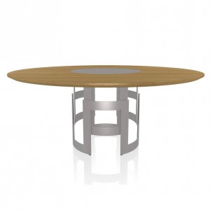 Mesa Imperial Ring de Bontempi. Mesa con sobre giratorio de diseño italiano.