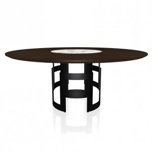 Mesa Imperial Ring de Bontempi. Mesa con sobre giratorio de diseño italiano.