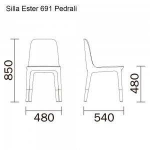 Silla Ester 691 de Pedrali. Sillas de diseño. Sillas tapizadas modernas.