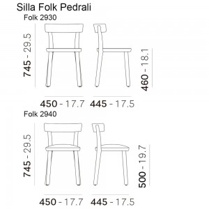 Silla Folk de Pedrali. Sillas de diseño italiano. Sillas de madera modernas.