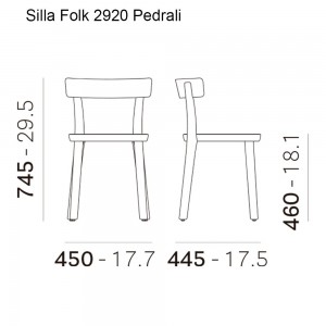 Silla Folk 2920 de Pedrali. Sillas de diseño. Sillas modernas para salón.