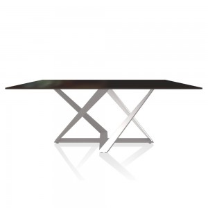 Mesa Millennium Rectangular Cristal de Bontempi. Muebles modernos italianos.