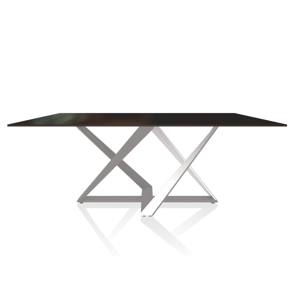 Mesa Millennium Rectangular Cristal de Bontempi. Muebles modernos italianos.