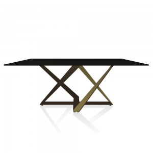 Mesa Millennium Rectangular Cristal de Bontempi. Muebles modernos italianos.
