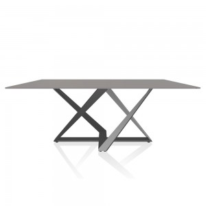 Mesa Millennium Rectangular Cristal de Bontempi. Muebles modernos italianos.