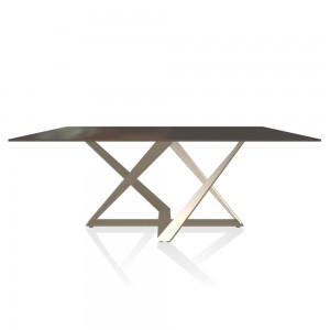 Mesa Millennium Rectangular Cristal de Bontempi. Muebles modernos italianos.