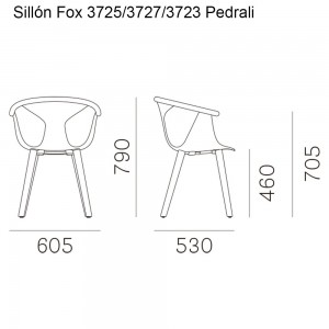 Sillón Fox 3725 de Pedrali. Sillones modernos de polipropileno para salón.
