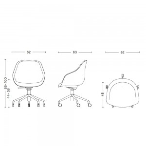 Silla AAC 155 de aluminio y polipropileno tapizada de Hay ideal para las oficinas.