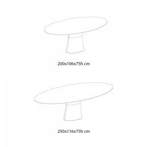 Mesa Podium Elíptica de Bontempi. Muebles italianos modernos. Mesas de diseño.