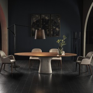 Mesa Podium Elíptica de Bontempi. Muebles italianos modernos. Mesas de diseño.