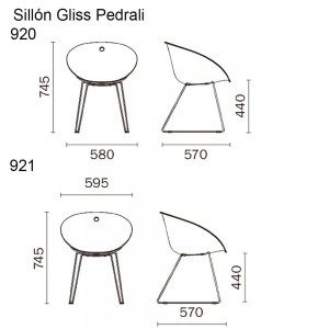 Sillón Gliss 920/921 de Pedrali. Sillones de diseño. Sillas de plástico.