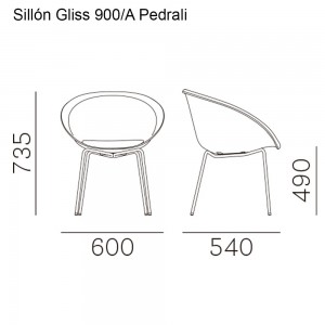 Sillón Gliss 900/A de Pedrali. Sillas de diseño. Sillones tapizados modernos.
