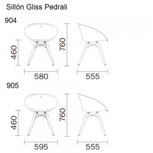 Sillón Gliss 904/905 de Pedrali. Sillones de diseño. Sillones y butacas modernas.