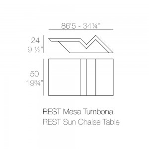 Mesa Tumbona Rest con Ruedas y Luz Led en el Interior | Diseño Vondom