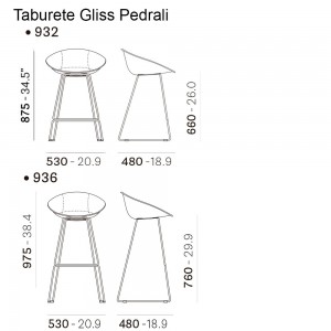 Taburete Gliss 932 de Pedrali. Taburetes de contract. Taburetes tapizados.
