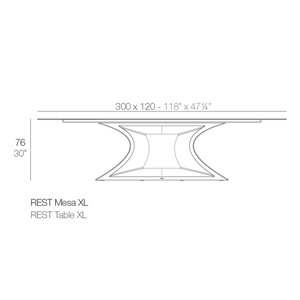 Mesa Rest XL con Luz Led y Cristal Templado de Seguridad | Vondom