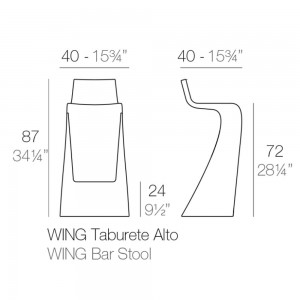 Taburete Wing con Luz Led en el Interior Fabricado en Resina | Vondom