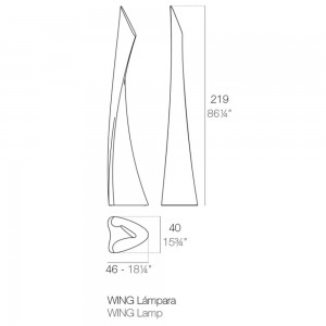 Lámpara pie Wing con Luz Led en el Interior y con Doble Pared | Vondom