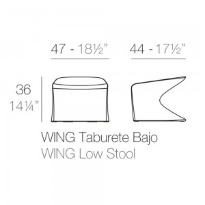 Taburete Bajo Wing Fabricado en Resina con Luz Led Interior | Vondom