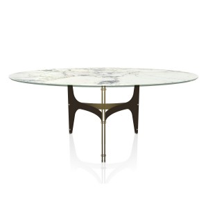 Mesa Universe Redonda Madera o Mármol de Bontempi.  Mesas de comedor modernas de diseño italiano.