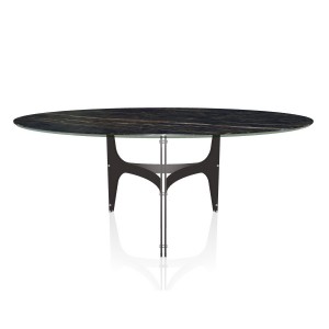 Mesa Universe Redonda Madera o Mármol de Bontempi.  Mesas de comedor modernas de diseño italiano.