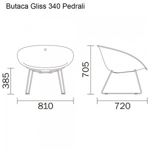 Butaca Gliss 340 de Pedrali. Butacas de diseño. Butacas modernas contract.
