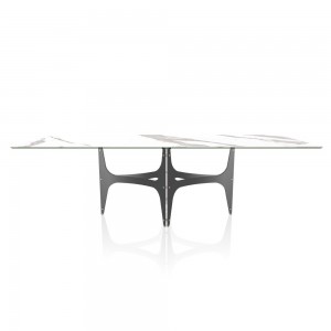 Mesa Universe Rectangular Mármol de Bontempi.  Mesas de comedor de diseño italiano.