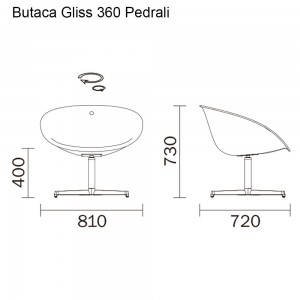 Butaca Gliss 360 de Pedrali. Butacas de diseño. Butacas tapizadas modernas.