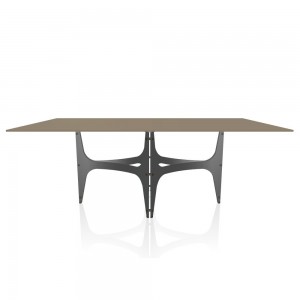 Mesa Universe Rectangular Cristal de Bontempi.  Mesas de comedor de diseño.