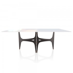 Mesa Universe Rectangular Cristal de Bontempi.  Mesas de comedor de diseño.