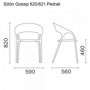 Sillón Gossip 620/621 de Pedrali. Sillas de diseño. Sillas de plástico.