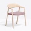 Sillón Héra 2865 de Pedrali. Sillas de diseño de madera con asiento tapizado.