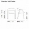 Sillón Héra 2865 de Pedrali. Sillas de diseño de madera con asiento tapizado.