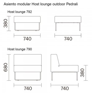 Pouf Host lounge outdoor de Pedrali. Poufs de diseño modular. Poufs para exteriores.