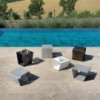 Mesita Puf Pattern Outdoor de Bontempi. Mesita auxiliar o puf para patios o terrazas.