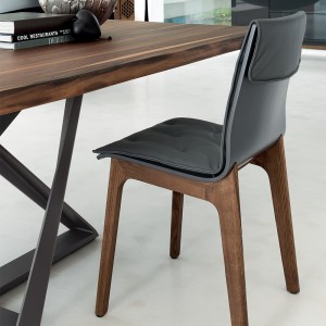 Silla Alfa Cojín de Bontempi. Sillas para comedor de diseño italiano.