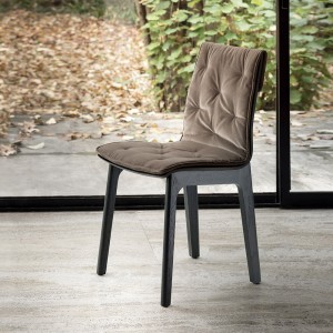 Silla Alfa Cojín de Bontempi. Sillas para comedor de diseño italiano.