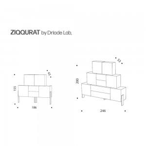 Aparador Pirámide Ziqqurat Driade. Piezas para interior de diseño moderno.