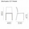 Silla Kuadra 1271 de Pedrali. Sillas de diseño. Sillas modernas apilables.