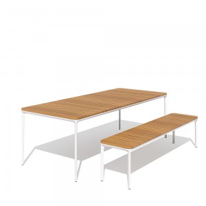 Mesa de exterior slim de Sovet con tapa de cerámica. Mesas de comedor outdoor.