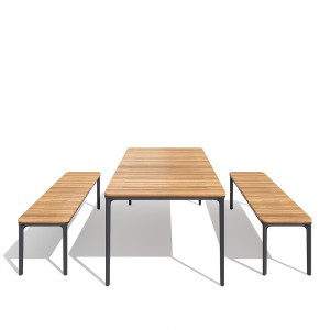 Mesa de exterior slim de Sovet con tapa de cerámica. Mesas de comedor outdoor.
