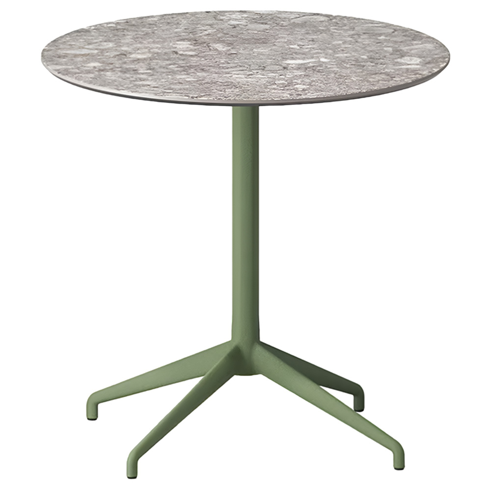 Mesa de exterior alis de Sovet con tapa de cerámica. Mesas bistrot para contract.